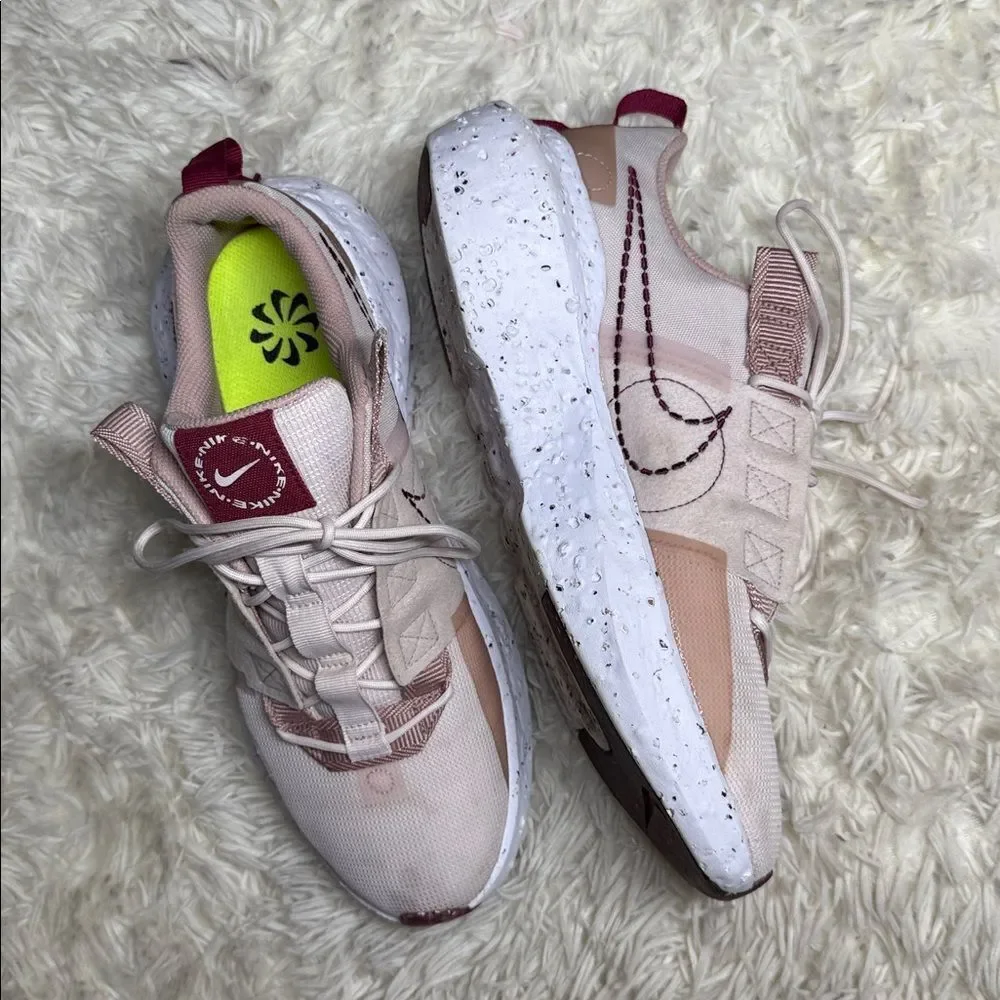 Nike Crater impact light soft pink Blush and White Athletic Shoes